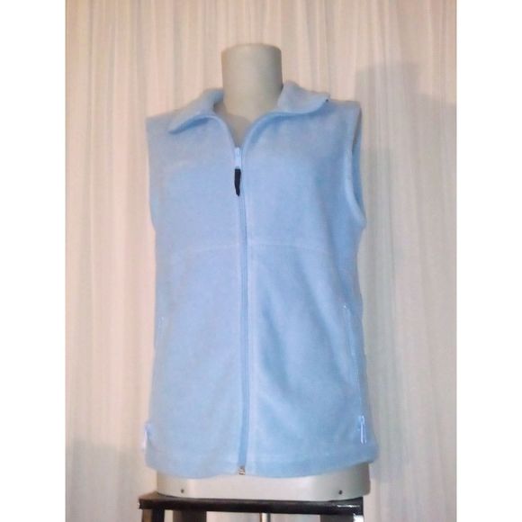 Ladies Columbia Fleece Zip Vest Size M Light Blue - Picture 2 of 5